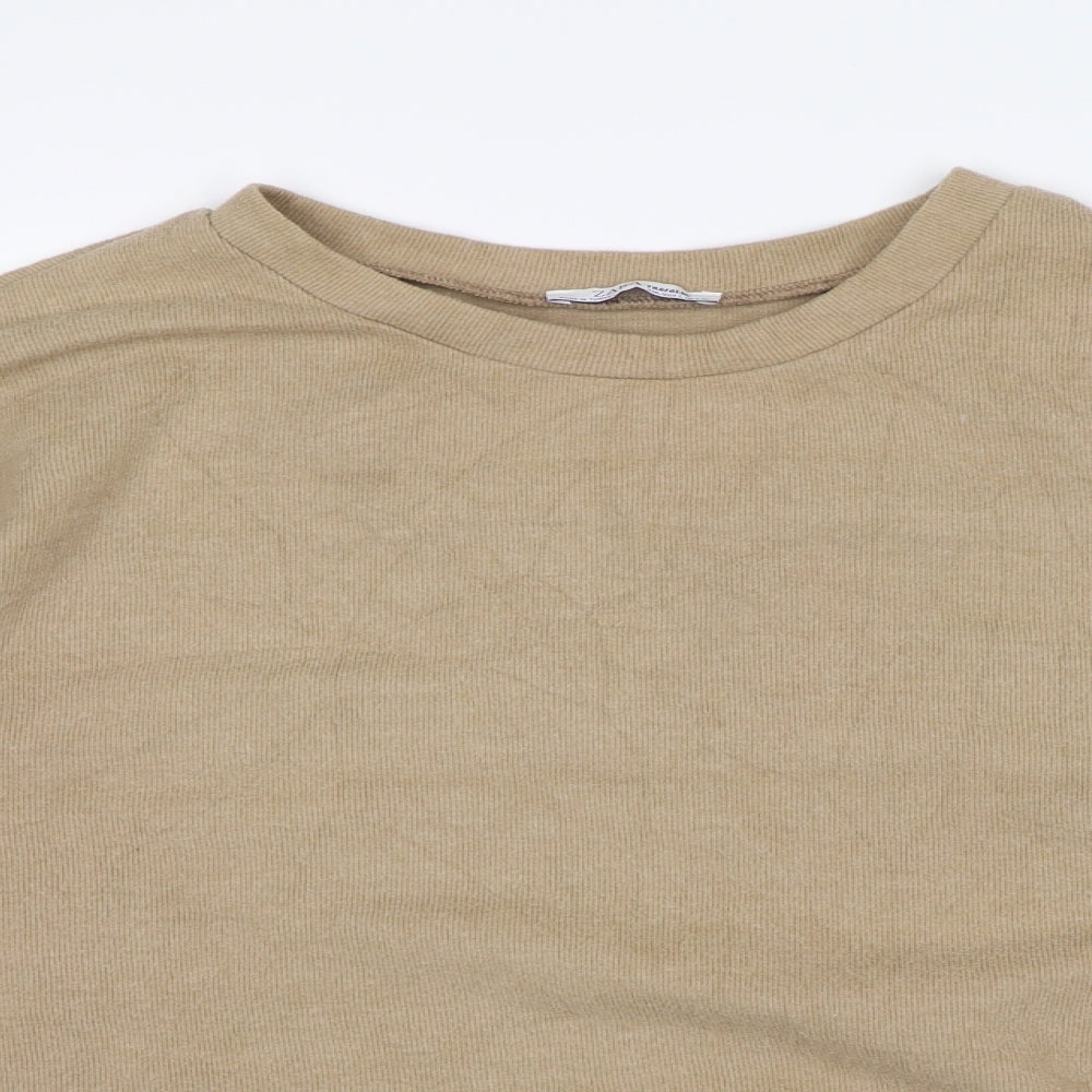 Womens UK Size L Zara Beige Pullover Jumper