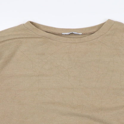 Womens UK Size L Zara Beige Pullover Jumper