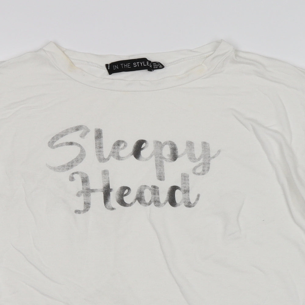 In the Style Womens White   Top Pyjama Top Size 8