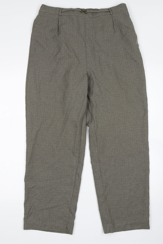 Womens UK Size 14 BM Regular Fit  Green Trousers