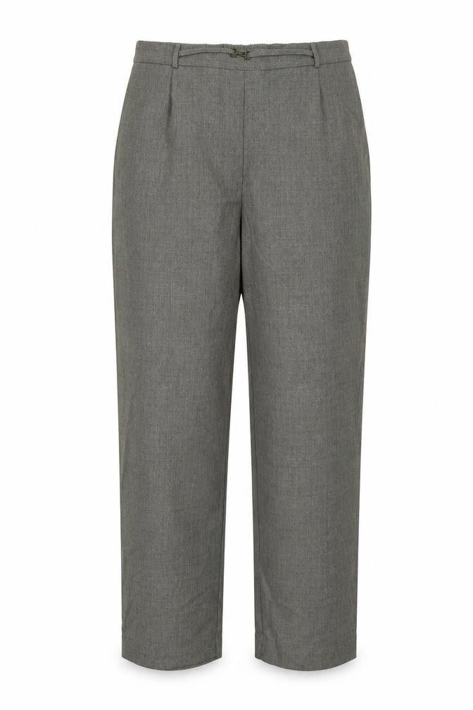 Front view of Bonmarché women’s green trousers, size UK 14, 27-inch leg