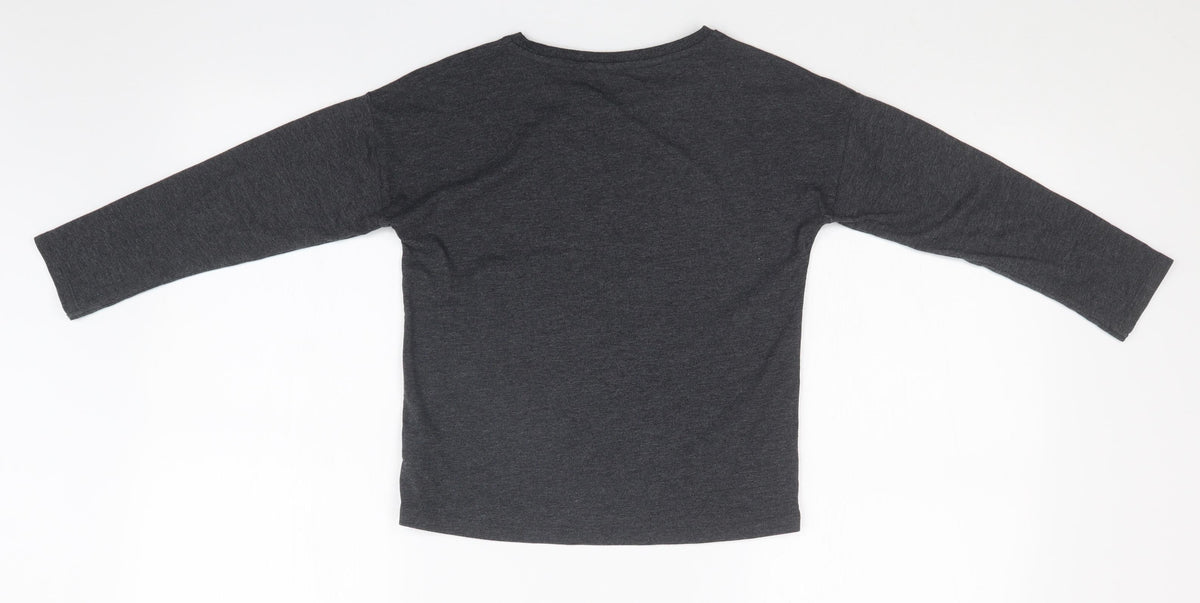 Back view of Next girls’ grey basic t-shirt, size 7, years