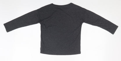 Back view of Next girls’ grey basic t-shirt, size 7, years