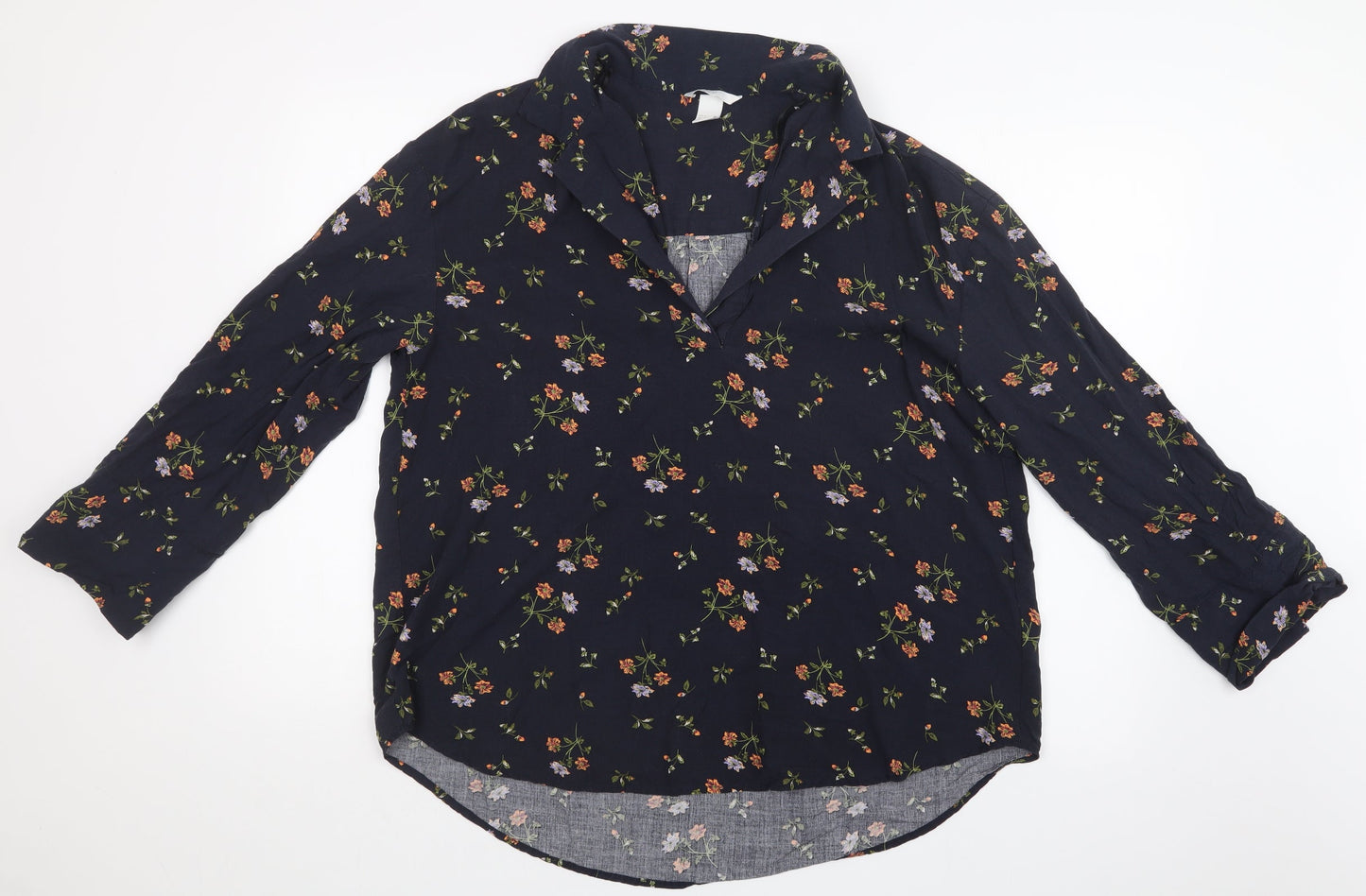Womens UK Size S H&M Blue Basic Blouse