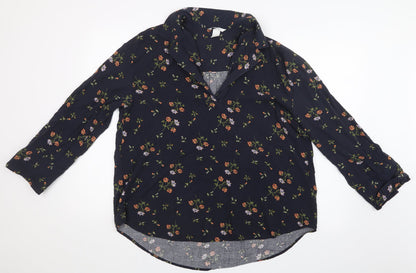 Womens UK Size S H&M Blue Basic Blouse