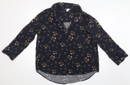 Womens UK Size S H&M Blue Basic Blouse