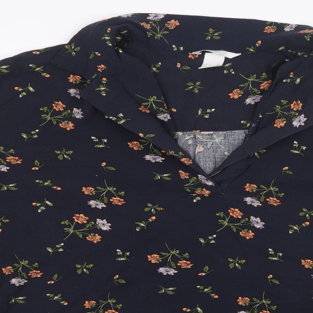 Womens UK Size S H&M Blue Basic Blouse