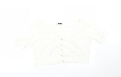 Womens UK Size  Papaya White Cardigan Jumper