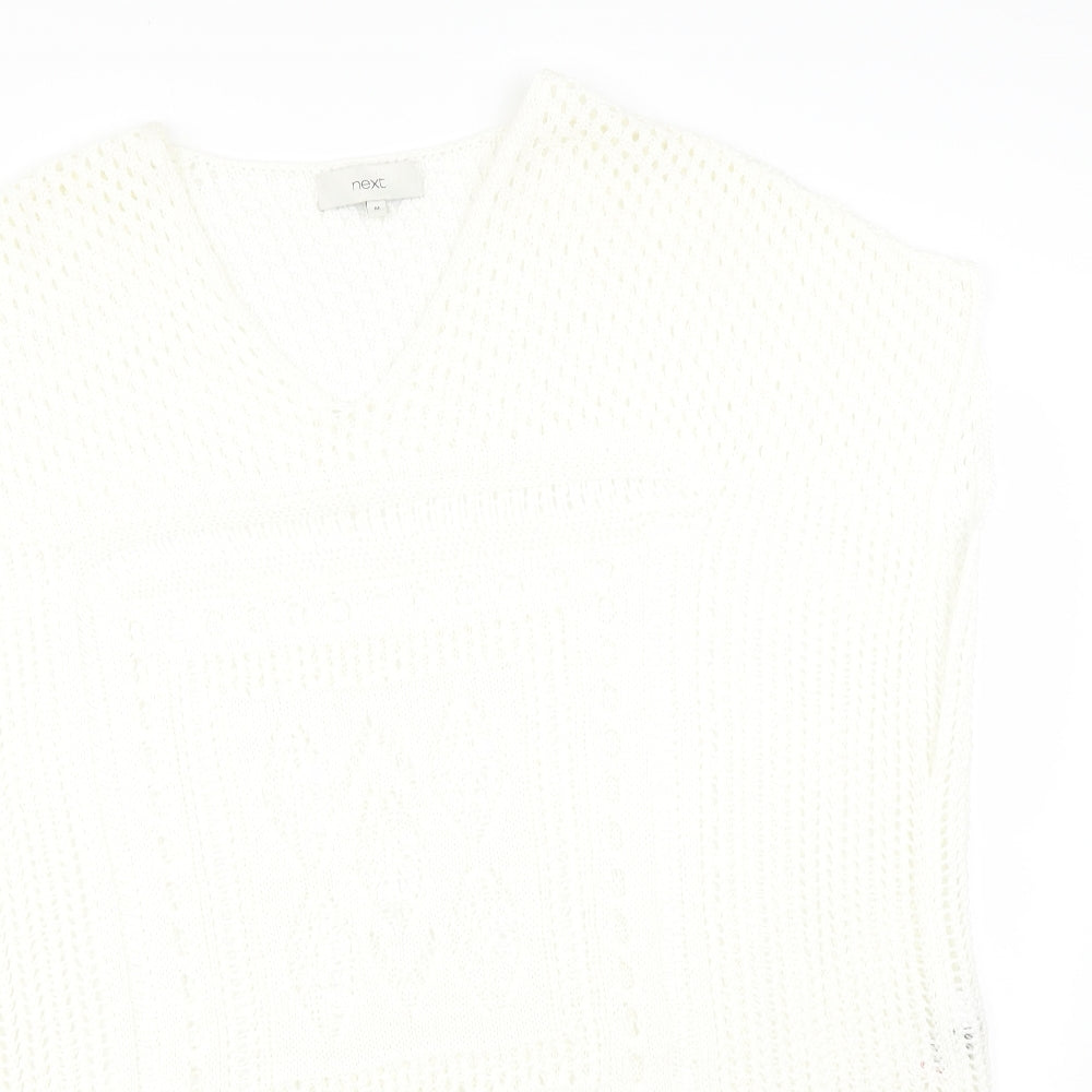 Womens UK Size M NEXT White Basic T-Shirt