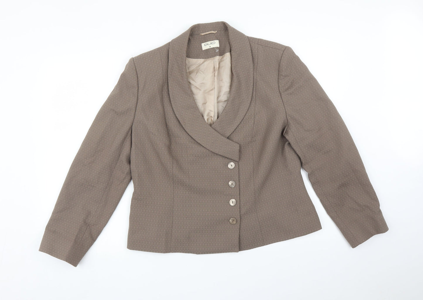 Kaliko Womens Brown Polka Dot  Jacket Suit Jacket Size 16