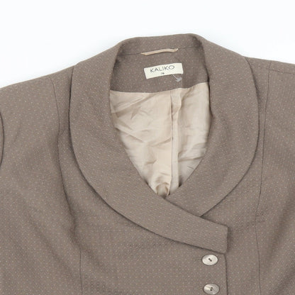 Kaliko Womens Brown Polka Dot  Jacket Suit Jacket Size 16
