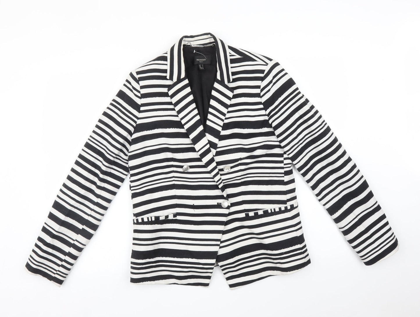 Mango Womens Multicoloured Striped  Jacket Suit Jacket Size L