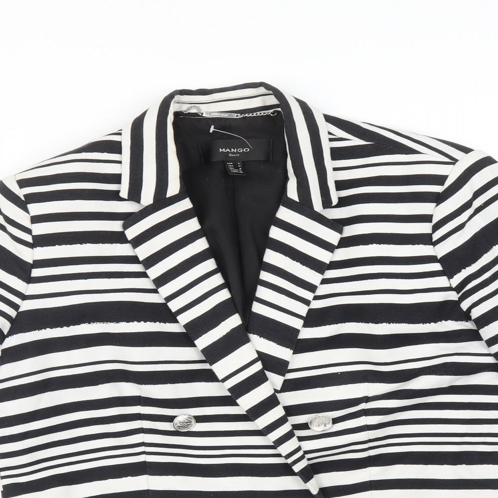 Mango Womens Multicoloured Striped  Jacket Suit Jacket Size L