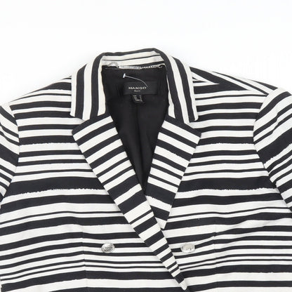 Mango Womens Multicoloured Striped  Jacket Suit Jacket Size L