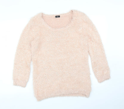 Additional front view of F&F women’s pink pullover sweatshirt, size UK 14