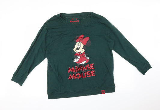Womens UK Size 14 Disney Green Pullover Sweatshirt