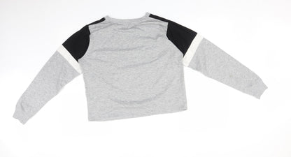 Back view of New Look girls’ multicoloured striped pullover sweatshirt, size L