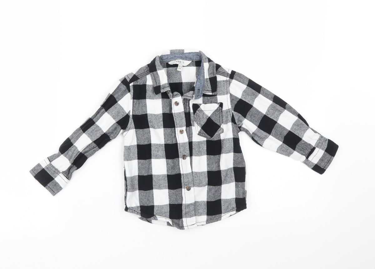 Front view of Urban Baby Multicoloured Check Basic Button-Up, size 18-24, Months