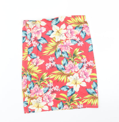 New Look Womens Multicoloured Floral  Straight & Pencil Skirt Size 6