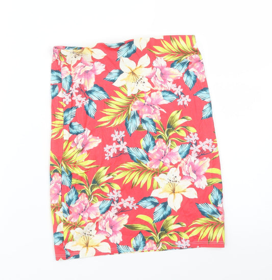 New Look Womens Multicoloured Floral  Straight & Pencil Skirt Size 6