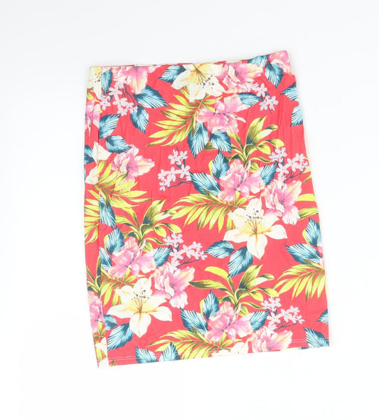New Look Womens Multicoloured Floral  Straight & Pencil Skirt Size 6