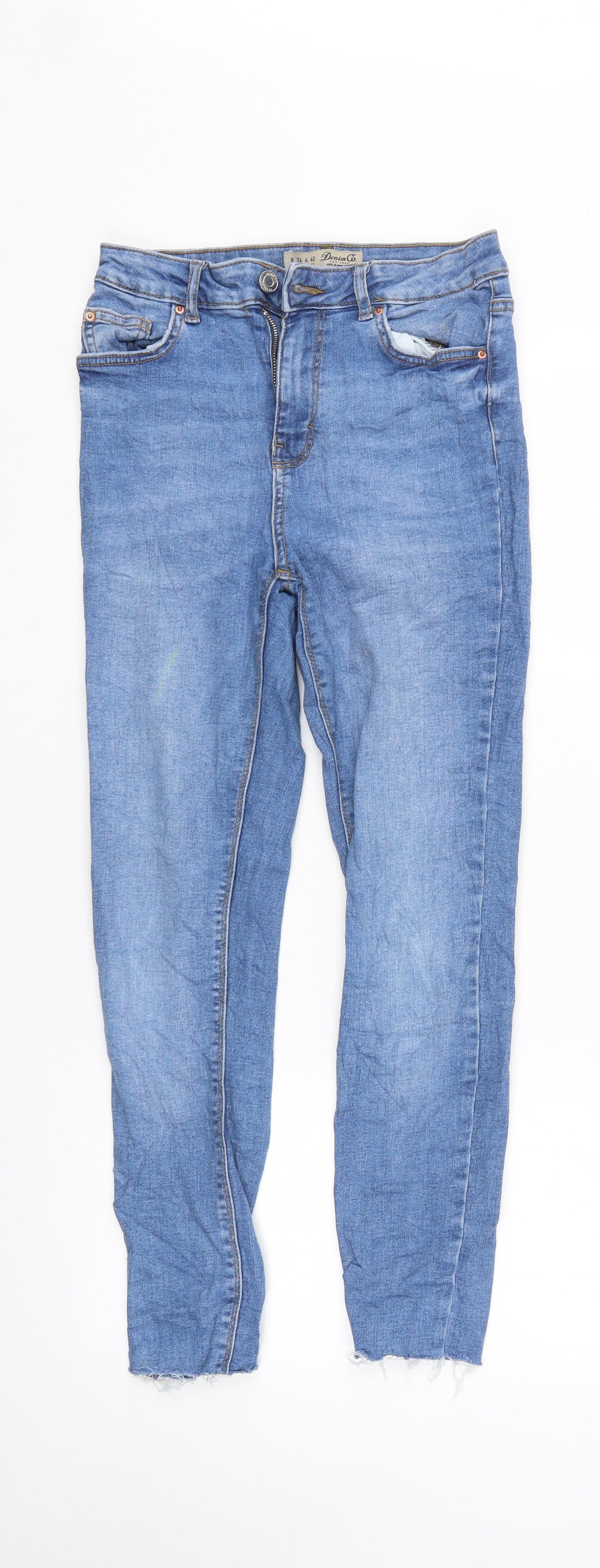 Denim & Co. Womens Blue  Denim Straight Jeans Size 8 L26 in