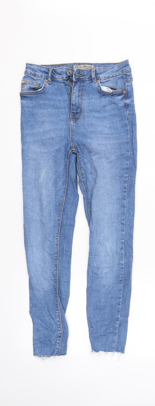 Denim & Co. Womens Blue  Denim Straight Jeans Size 8 L26 in