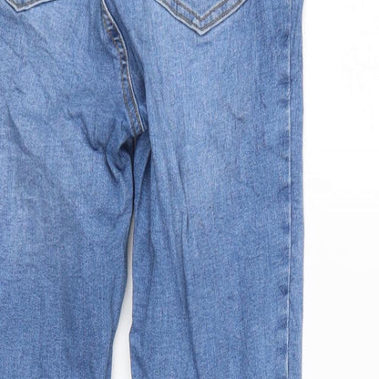 Denim & Co. Womens Blue  Denim Straight Jeans Size 8 L26 in