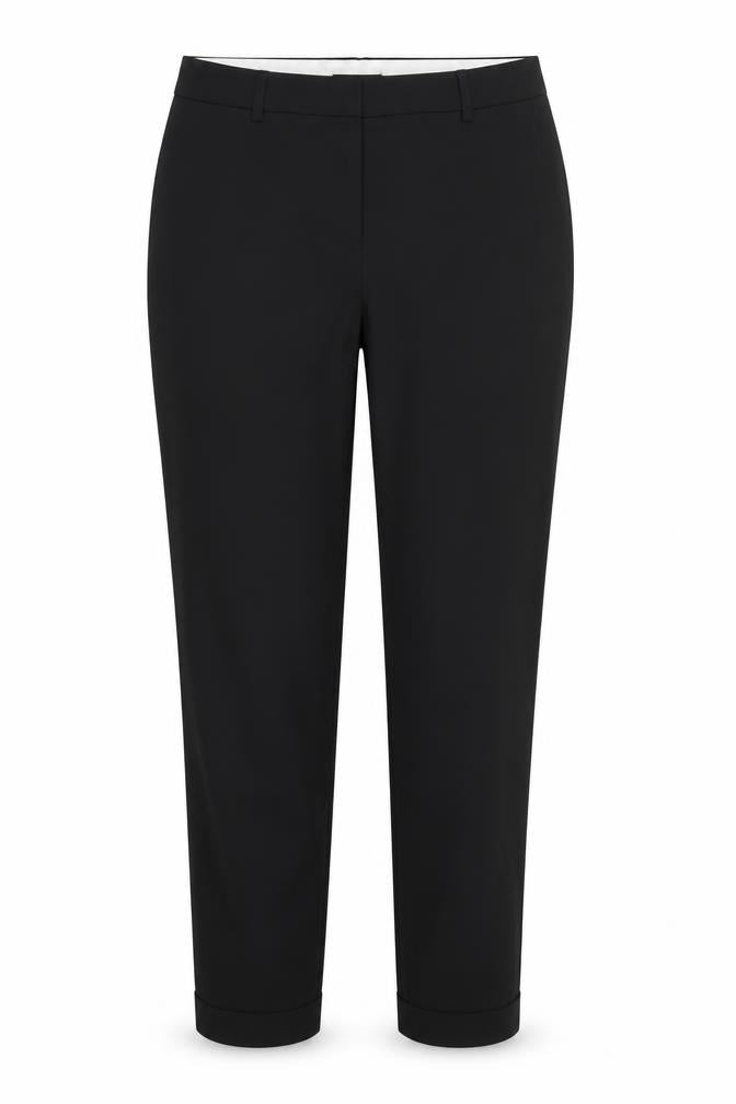 Front view of Mango women’s black trousers, size UK 10, 29-inch leg