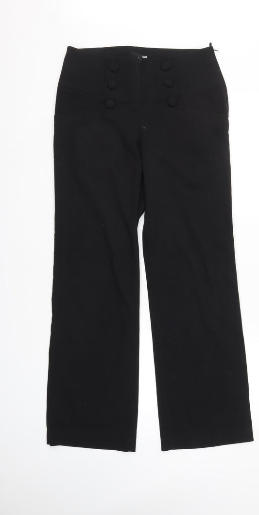 H&M Womens Black   Trousers  Size 10 L31 in