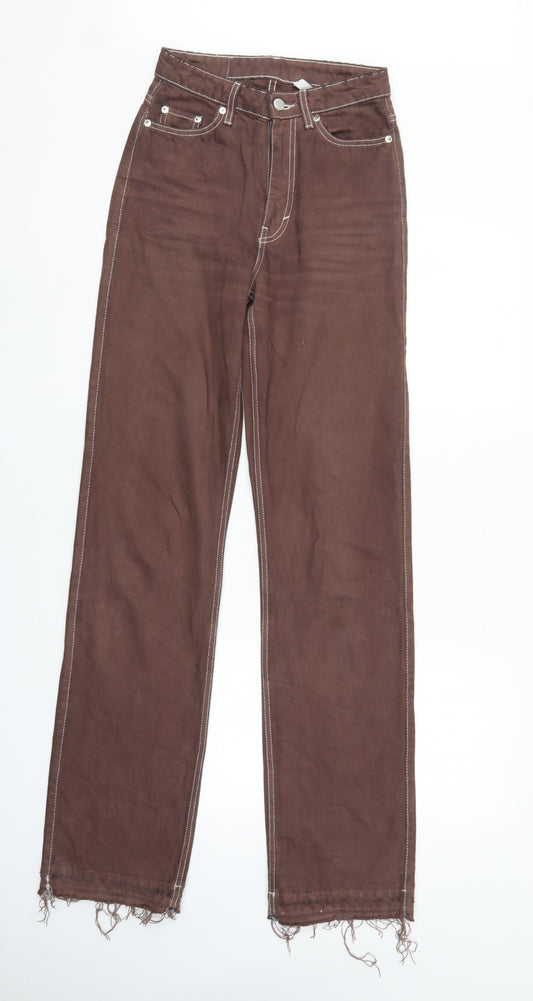 Weekday Mens Brown  Denim Straight Jeans Size 24 L32 in