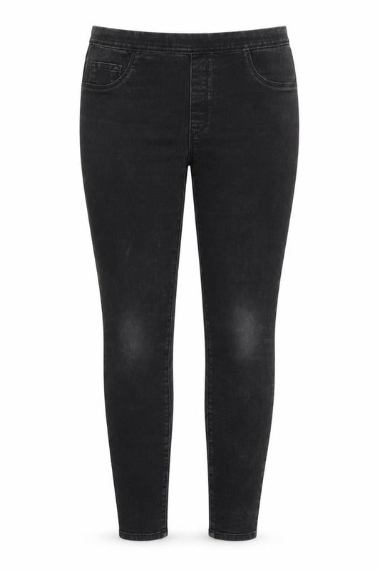 Front view of George women’s black denim jegging jeans, size UK 8, 28-inch leg