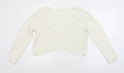 FOREVER 21 Womens White Argyle/Diamond  Pullover Jumper Size L