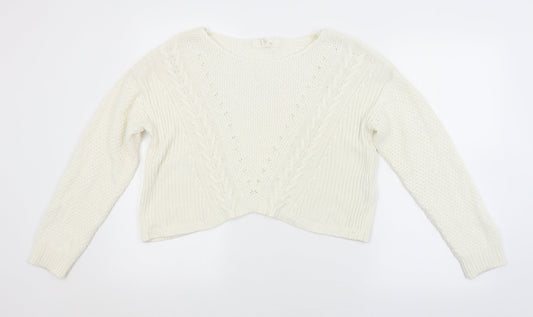 FOREVER 21 Womens White Argyle/Diamond  Pullover Jumper Size L