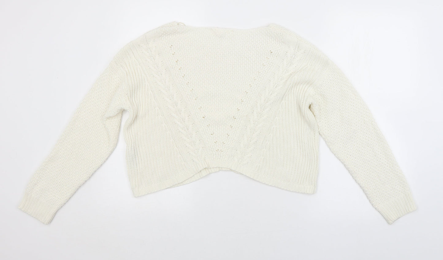 FOREVER 21 Womens White Argyle/Diamond  Pullover Jumper Size L