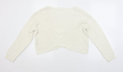 FOREVER 21 Womens White Argyle/Diamond  Pullover Jumper Size L