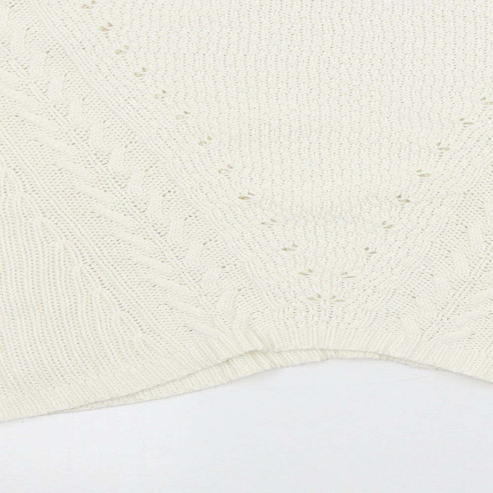 FOREVER 21 Womens White Argyle/Diamond  Pullover Jumper Size L