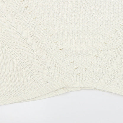 FOREVER 21 Womens White Argyle/Diamond  Pullover Jumper Size L