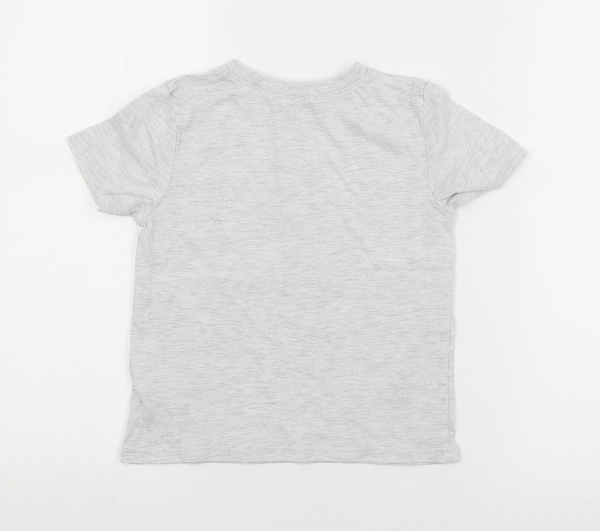Back view of H&M boys’ grey basic t-shirt, size 5-6, years - lego