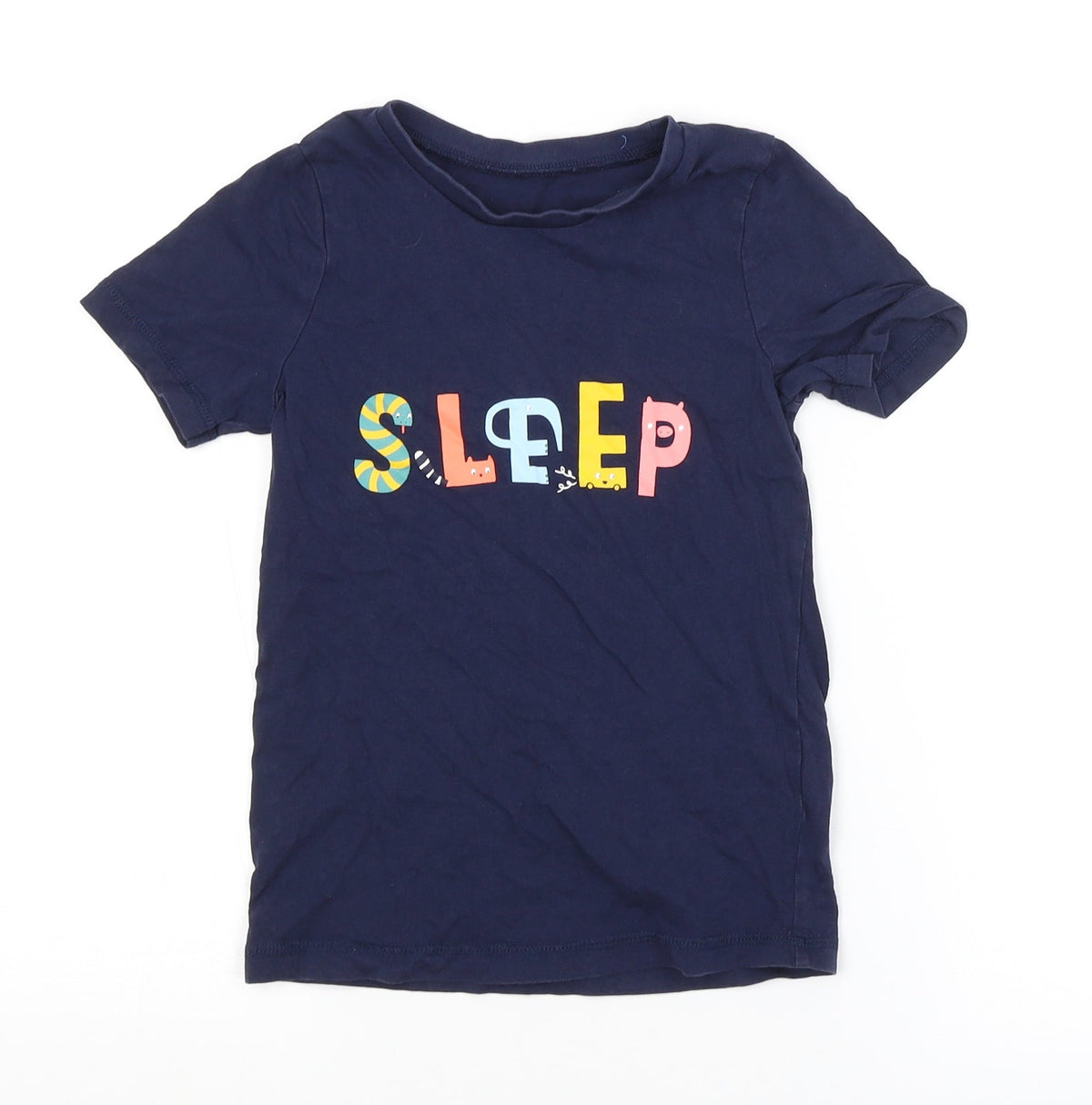 Additional front view of George boys’ blue basic t-shirt, size 5-6, years