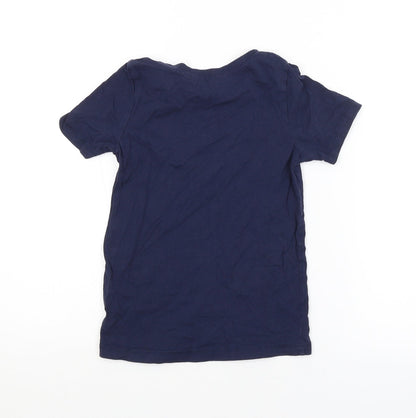 Back view of George boys’ blue basic t-shirt, size 5-6, years