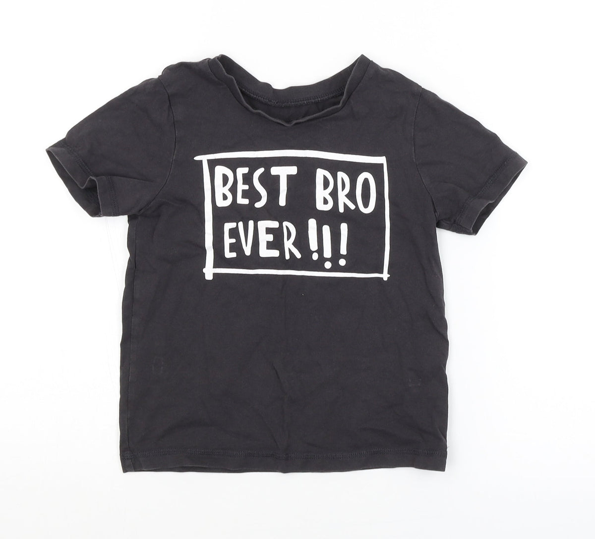 Additional front view of George boys’ grey basic t-shirt, size 5-6, years