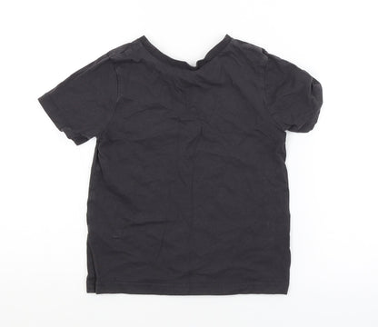 Back view of George boys’ grey basic t-shirt, size 5-6, years