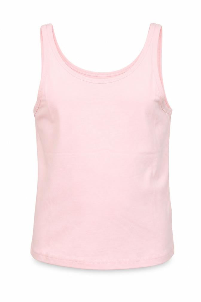 Front view of George girls’ pink basic tank, size 8-9, years