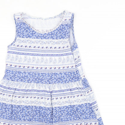 H&M Girls Blue Paisley  A-Line