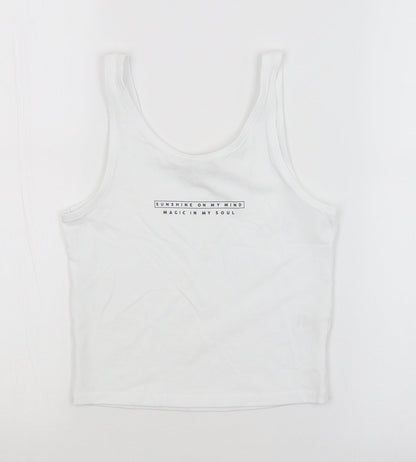 George Girls White   Basic Tank Size 8-9 Years