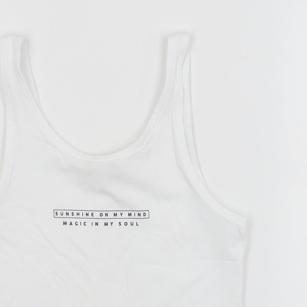 George Girls White   Basic Tank Size 8-9 Years
