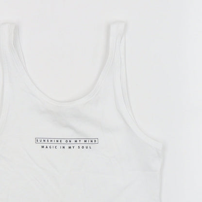 George Girls White   Basic Tank Size 8-9 Years