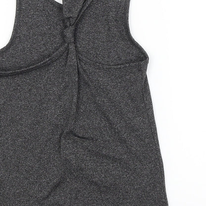 Brand and care label for George girls’ grey basic tank, size 8-9, years