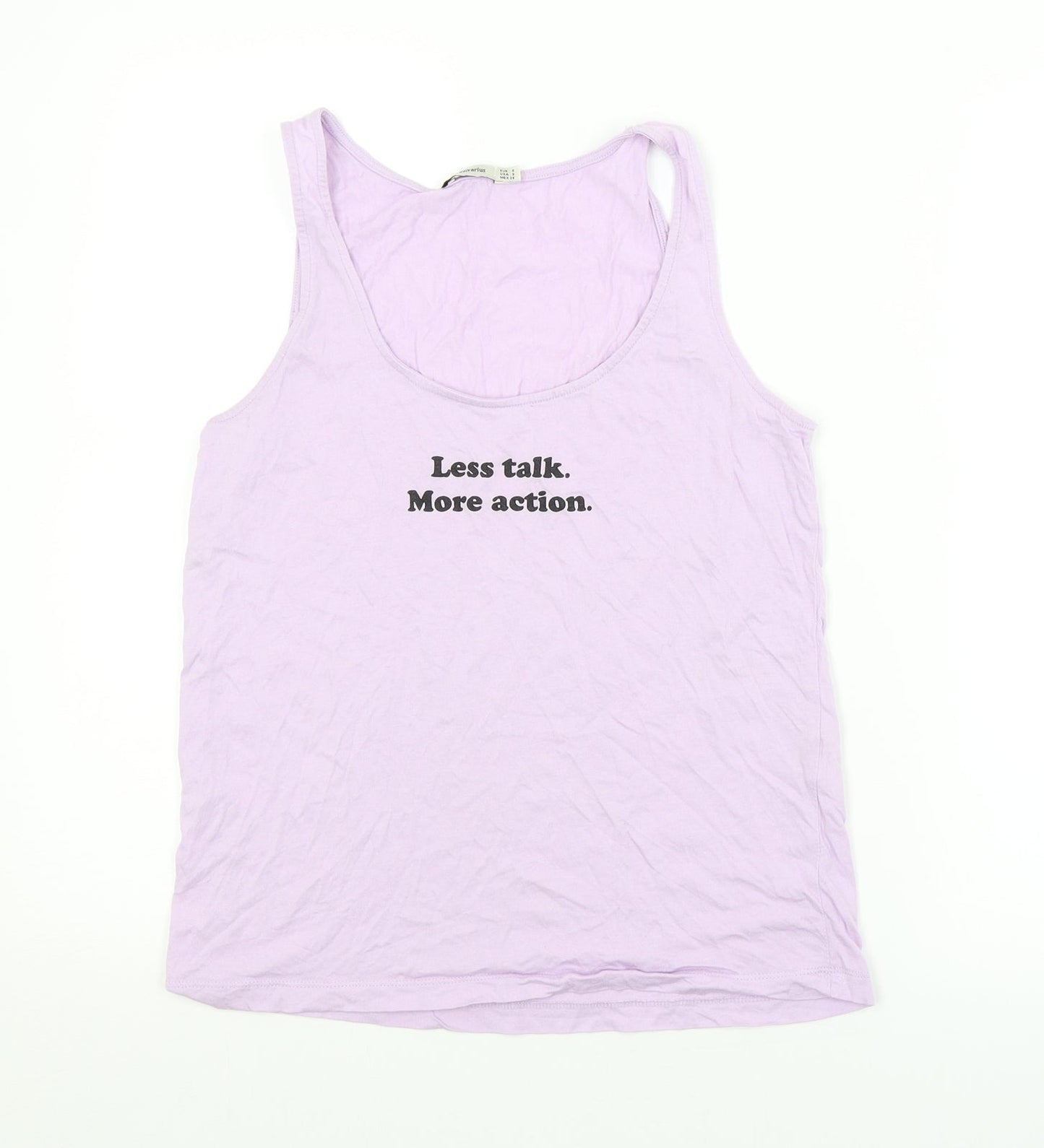 Womens UK Size S Stradivarius Purple Basic Tank